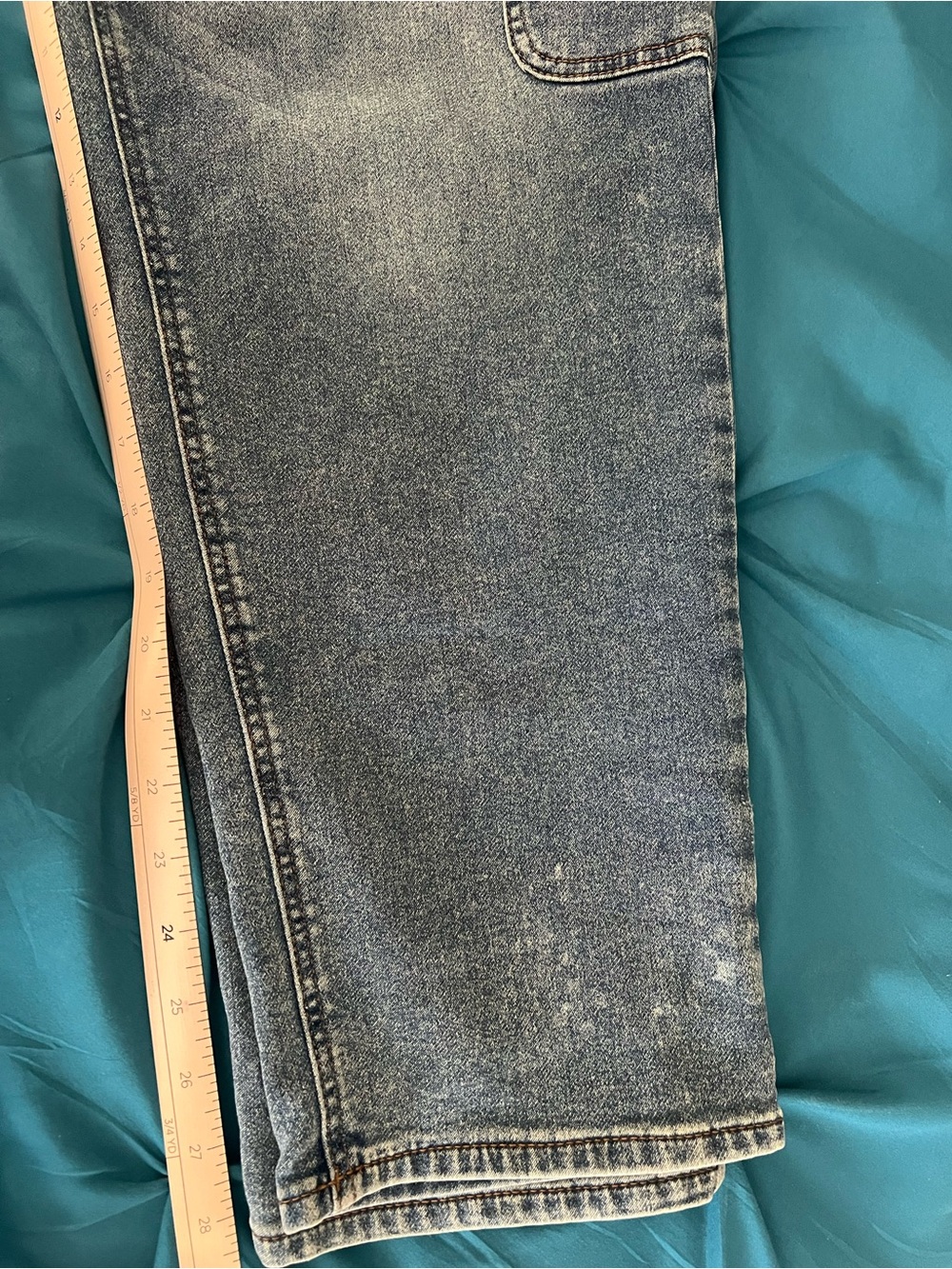 SO Light Blue Washed Denim mid rise Jogger jeans with White Drawstring - Picture 4 of 5